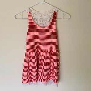Ralph Lauren Red and White Striped Tank Girls